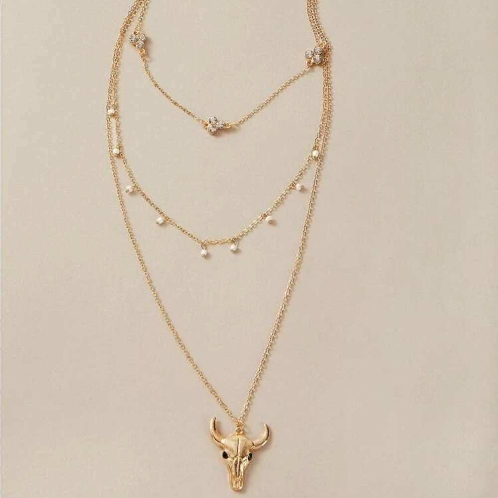 🆕 Boho Skull Layered Necklace - Picture 2 of 4